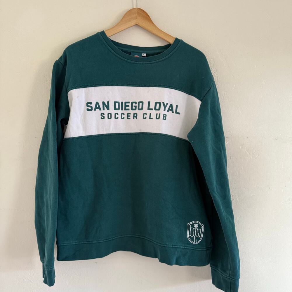 San Diego Loyal Soccer Club Crewneck Sweater SD White Torrey Green Women’s Large